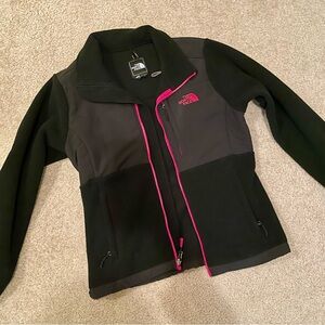 NWOT North Face black pink Denali fleece jacket